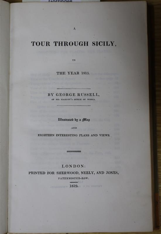 Russell, G - A Tour Through Sicily with MS notes by Mr Beckford, half morocco, gilt edges by C. Lewis, 1819,